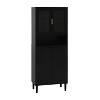 Gulches W409 NEWMARK 4-Door Tall Storage Bookcase with Adjustable Board, MDF Painting Finished, Black - Ideal for Living Room & Bedroom Storage - 4 of 4