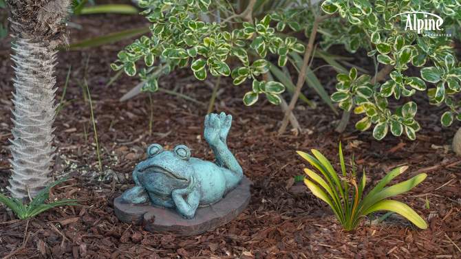 9&#34; Magnesium Oxide Frog Laying Down Statue - Alpine Corporation, 2 of 8, play video
