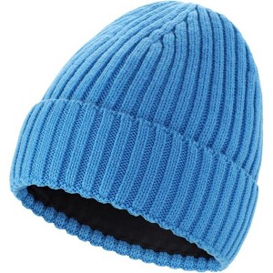ZUPPAD Adult General Sizing Fleece Lined Cuffed Beanie Hat for Men Women Knitted Winter Wool Beanies Skull Cap Warm Watch Hats 1 Pack - 1 of 4
