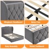 WhizMax Full/Queen/King Size Bed Frame with 4 Storage Drawers and Charging Station, Velvet Platform Bed with Tall Headboard and Storage Shelf - 4 of 4