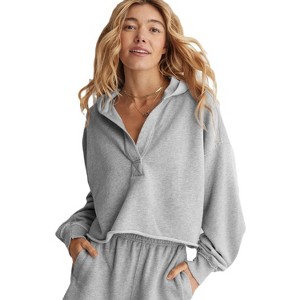 Coolmee Women's Oversized Hoodies V Neck Sweatshirts Long Sleeve Pullover Clothes Fall Trendy Outfits - 1 of 4
