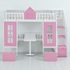 Twin Over Twin Convertible Loft Bed with Built-in Table and Seating, Solid Wood Frame, Playhouse Design - 4 of 4