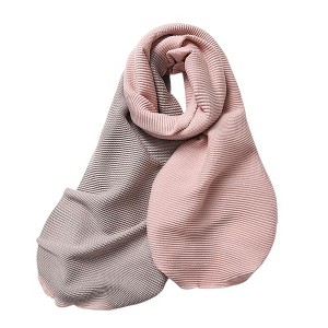 Anna-Kaci Women's Color Block Scarf with Soft Cozy Fabric Modern Neutral Tones and Textured Design - 1 of 3