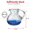 Amici Home Catalina Glass Pitcher, Handblown Recycled Jug with Bubble Texture, Dishwasher Safe Mexican Serveware with Handle & Spout - 80 oz - Cobalt - 2 of 4