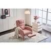 Nursery Rocking Chair with Adjustable Footrest,Teddy Fabric Glider Recliner with Side Pocket for Living Room Bedroom-Baofuwish - 2 of 4