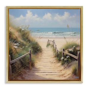 Stupell Industries Sandy Path to Beach Floating Frame Canvas Art - 1 of 4