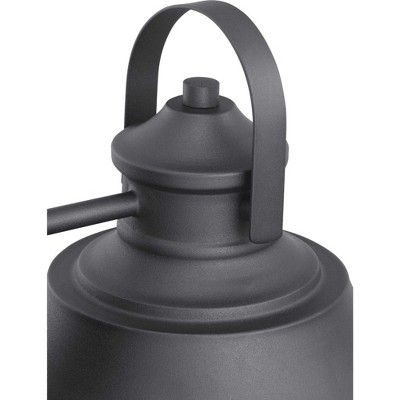 Weldon Black Outdoor Wall Lantern with Clear Seeded Glass Shade