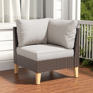 Gymojoy 1 Piece Patio Furniture Set All-Weather Outdoor Wicker Sectional Sofa - 1 of 3