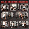 Smith Machine, 2200lbs Power Rack with Smith Bar, Cable Crossover Machine for Home Gym, Multifunctional Smith Machine with LAT Pulldown System - 2 of 4