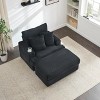 NicBex Couches for Living Room 39" Single Chaise Lounge Chair Corduroy Upholstered Sofa Sleeper Chair with Ottoman and Cup Holders - 3 of 4
