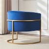 CIPACHO Upholstered velvet chair Gold metal bracket, medieval living room office tea room lounge chair with curved backrest - 2 of 4