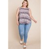 Slickblue Women's Plus Size Sleeveless Tunic Tank, Animal Tie Dye Print, Side Curved Hem, Grey/Coral, Size 1XL-3XL - 3 of 4