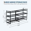 4-Layer Power Tool Organizer Wall Mount, Heavy Duty Garage Rack with 8 Drill Holders, Utility Shelf, 400LBS Capacity - 2 of 4