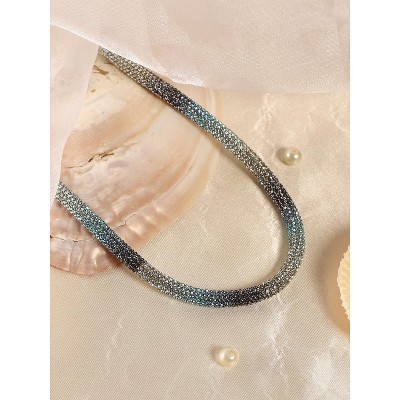 SOHI Women's Crystal Silver:Sky Blue The Jingle Collar Necklace