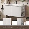 ORRD 36" Wall-Mounted Bathroom Vanity with Ceramic Sink, Soft-Closing Doors, 45° Free-Handle Design & Open Side Shelves, White - 3 of 4