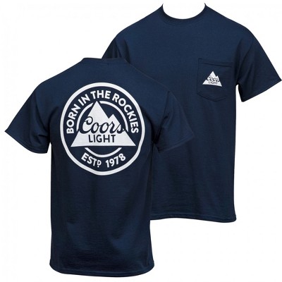 Mens Coors Light Front and Back Logo Pocket Tee