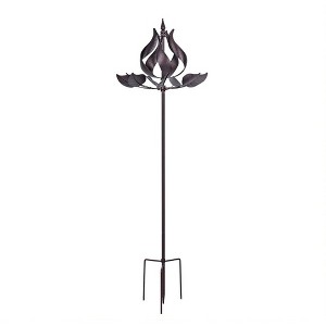 Hourpark Outdoor Garden Lawn Yard Art Decor Tulip Windmill Pinwheel Wind Spinner with Ground Stake and Kinetic 360 Degree Swivel, Bronze - 1 of 4