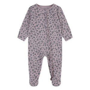 Huggies Baby Girls' Floral Organic Sleep N' Play - Mauve - 1 of 4