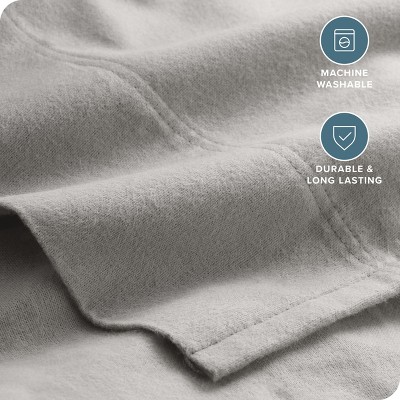 Light Grey King Cotton Flannel Deep Pocket Sheet Set
