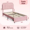 Twin Upholstered Bed Frame with Storage Drawers and Bookcase Headboard, Velvet Platform Bed for Kids/Girls/Boys - 2 of 4