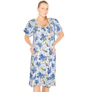 JEFFRICO Womens Nightgowns Short Sleeve Sleepwear Soft Pajama Dress Nightshirts - 1 of 4