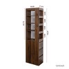 Modern Tall Display Cabinet with Display Shelves and Side Drawers for Small Spaces in Living Room or Office-3irtyhousy - 4 of 4