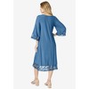 Roaman's Women's Plus Size Ultrasmooth Fabric Lace Inset Boatneck Dress - 3 of 4