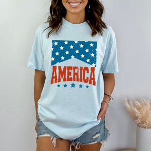 Simply Sage Market America Varsity Stars Garment Dyed Tee - 1 of 4