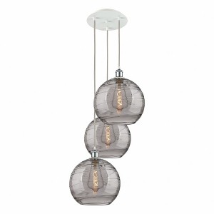 Athens Deco Swirl - 3 Light Cord Hung Multi Pendant In Industrial Style-40.88 Inches Tall and 18.5 Inches Wide - 1 of 1