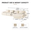 146'' Flannelette L-Shaped Modular Sectional Sofa with Movable Ottoman, Boneless Design, and Deep Seat - 4 of 4