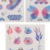 Unique Bargains No Adhesive Fake Tattoos Blue Pink 3 Pcs - 3 of 4