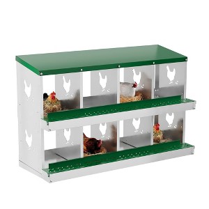 Chicken Nesting Box with Roll Out Egg Tray, Heavy Duty Galvanized Steel, Rustproof & Ventilated Laying Box for Chickens/Ducks, Wall Mount - 1 of 4