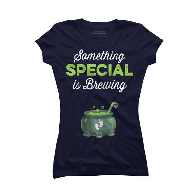 Junior's Design By Humans Halloween Pregnancy Shirt Mom To Be Something Is Brewing By VitMon T-Shirt