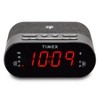 Timex Alarm Clock Radio with Wireless Charger and USB Charging – Black (TW500) - 2 of 4