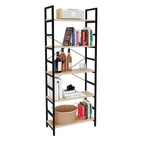 Homfa 3 Drawers Ladder Bookshelf, 3 Tier Open Storage Shelves for Office  Living Room, Rustic Brown 