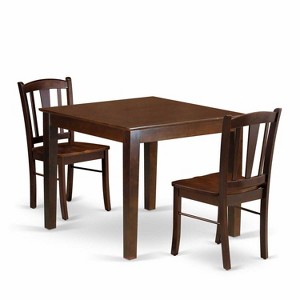 HomeStock 3-Pc Mahogany Finish Solid Wood Top Dining Table Set - Seats 2 - 1 of 4