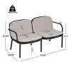 Weather-Resistant Outdoor Loveseat with Water-Repellent Cushions, Rust-Resistant PP Frame, and Ergonomic Design for Maximum Comfor-Coolbibila - 4 of 4