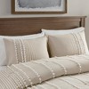Gracie Mills Randall 3-Piece Chic Farmhouse Chenille Stripe Cotton Duvet Cover Set - 3 of 4