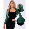 Allegra K Women's Floral Lace Ruffle Long Sleeve Open Front Cropped Cardigan - 2 of 4