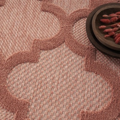 Coral Orange Trellis Flat Woven Synthetic 8' x 10' Rug