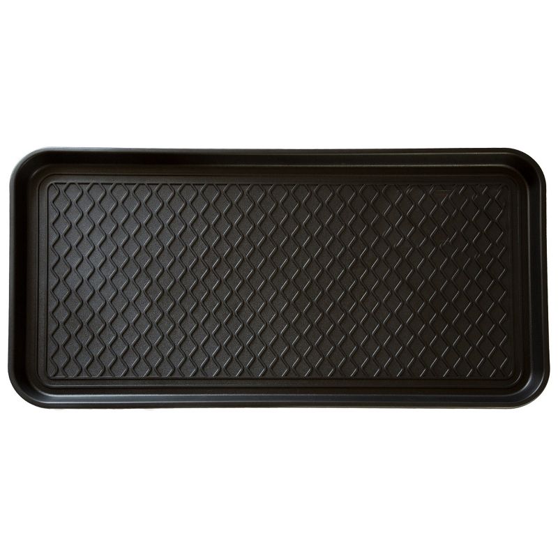 Fleming Supply All-Weather Large Plastic Boot Tray for Indoor and Outdoor Use – Set of 2, Black, 1 of 9
