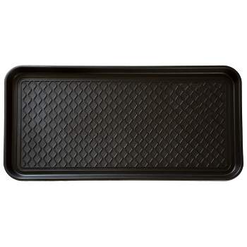 Fleming Supply All-Weather Large Plastic Boot Tray for Indoor and Outdoor Use – Set of 2, Black