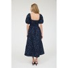 August Sky Women's Floral Jacquard Sweetheart Neck Midi Dress - 2 of 4