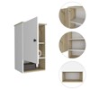 SEVOBAL Bathroom Storage Cabinets Medicine Cabinet Single Door with Open Shelf for Bathroom, Multicolor, 13.8"*16.2"*28.5" - 3 of 4