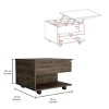 FURNIinspire Lift Up Coffee Tables Modern Wooden Conversation Table Center Table Living Room Table With Storage Shelf, Brown, 19.6"*21.6"*15.3" - 3 of 4