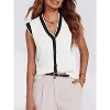 Imily Bela Womens Button Down Vest Top Cap Sleeve Design Lightweight Knit Summer Wear - 2 of 4