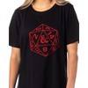 Dungeons & Dragons Women's Nat 20 Dice Nightgown Sleep Pajama Dress Black - 2 of 4