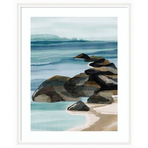 Kate and Laurel Framed Art Ocean Breeze ll by Nikita Jariwala, 35x43, Oliver White Narrow - 1 of 4