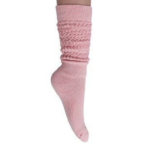 Women’s Premium Slouchy Scrunch Socks – 1 Pair, Soft Cotton Boot Socks, Knee-High or Crew, Shoe Size 5-10 - 1 of 1
