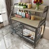 LAOTIES Large Rolling Pet Cage with Feeding Drawer And Storage Rack,Indoor Crate with Stainless Steel Bowls - 2 of 4